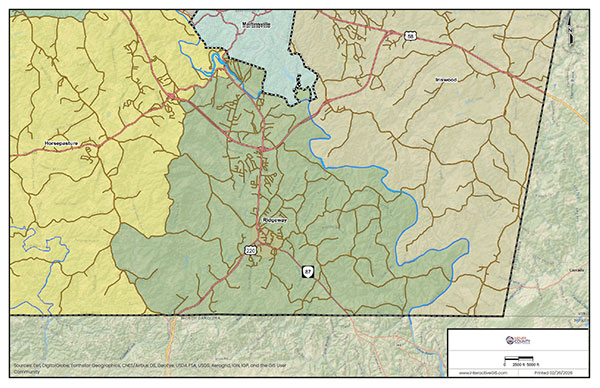 A map of Ridgeway Virginia